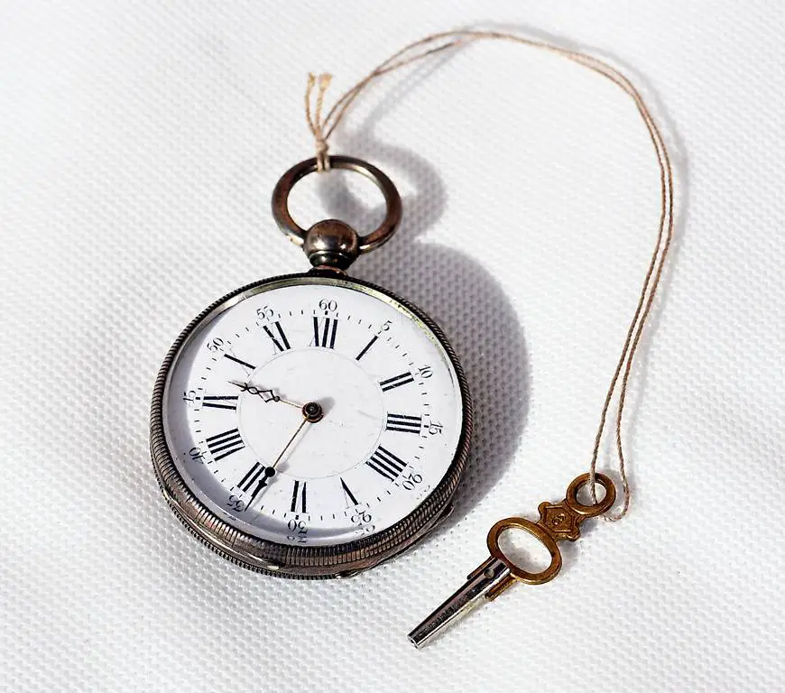 Taschenuhr LB antik ca. 1845 mit Schlüsselaufzug