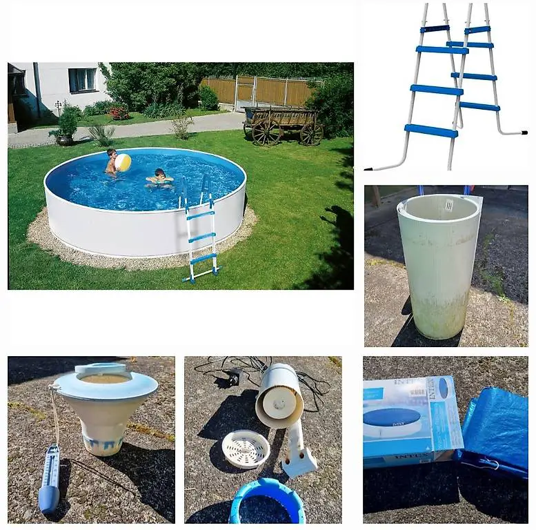 Stahlwandpool-Set | Ø x H 350 x 90 cm mit Kartuschenfilter u