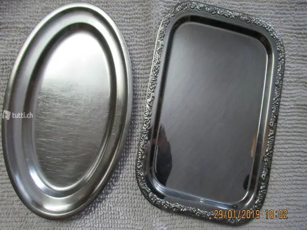  Chromstahlplatten, Platten, Tableau, Anrichte Platten