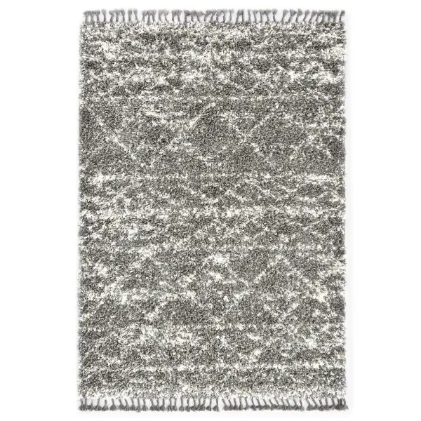  Berberteppich Hochflor PP Grau und Beige 80 × 150 cm