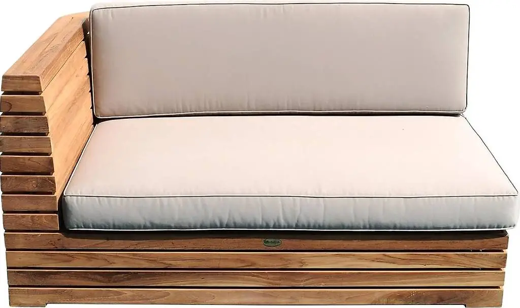 Teako Design Outdoor Ecksofa Picardie Ottomane Links aus Tea