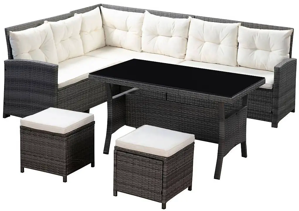 Rattanlounge CANNES grau