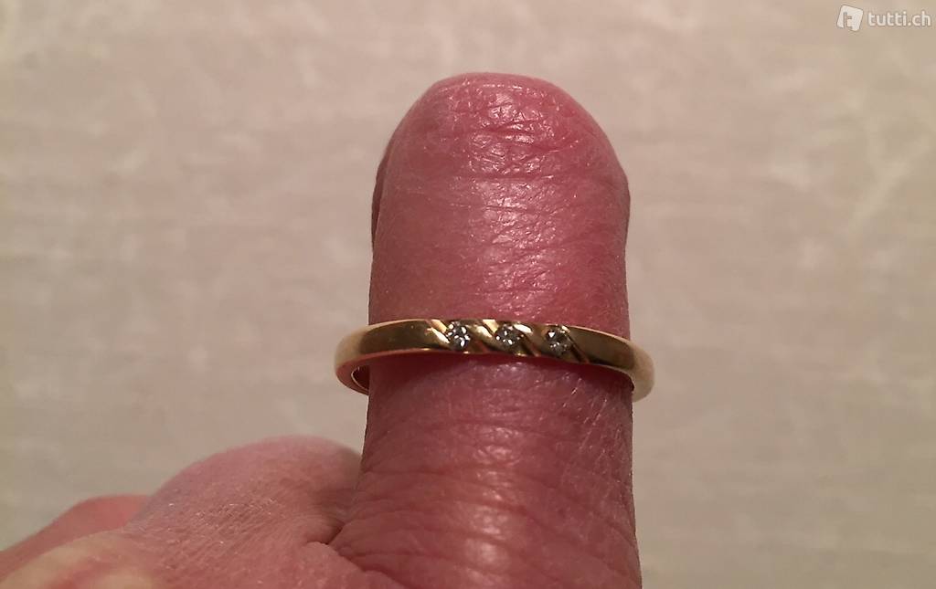 damenring 750 gg mit 3 brillanten = 0.07 wsi