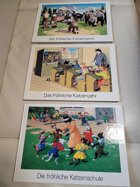3 Bücher Katzensport Katzenjahr Katzenschule