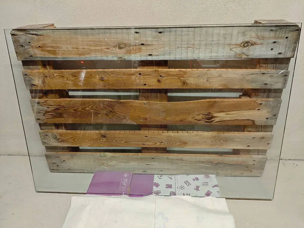 Glasscheibe 1200x800x10 zB. für Palettentisch inkl. Palette