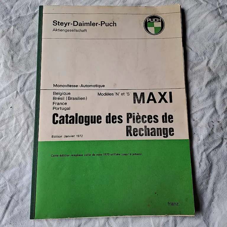 Catalogo parti di ricambio Maxi S / N in lingua francese