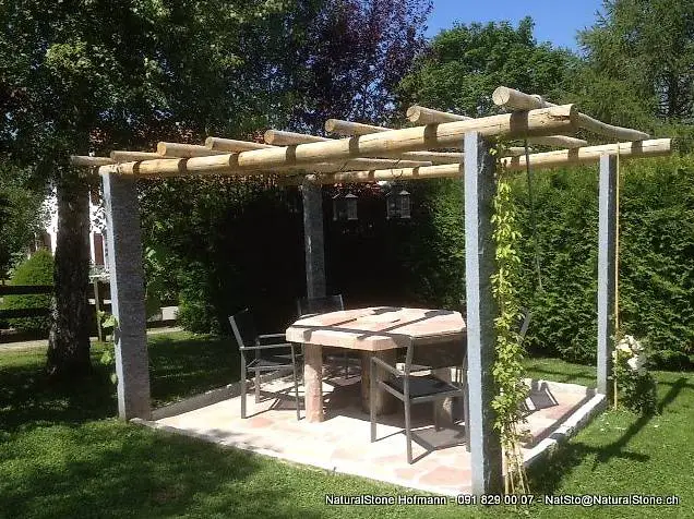 pergola pfosten tessiner naturstein gneis hell riviera 280cm