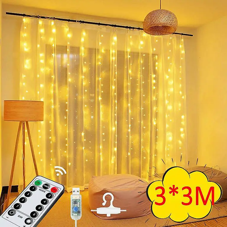 Portofrei 300 LED Lichterkette 3x3meter warmweiss