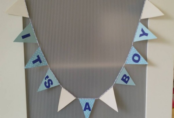 Wimpelkette, it"s a boy, 3-ecken