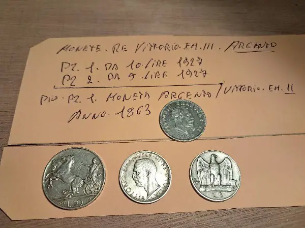 Pz 4 monete argento .Italia