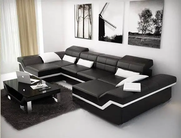 Ledersofa XXL Sofa Ecksofa Wohnlandschaft New 2541