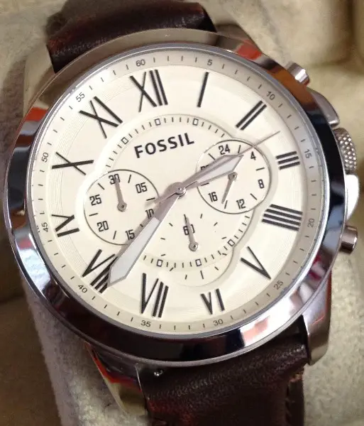 Fossil Watch Quarz Chronograph Lederband Topp Zustand wie neu