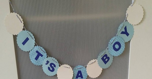 Wimpelkette, it"s a boy, rund