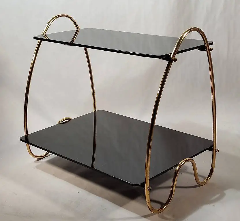 beistelltisch telefontisch organisch glas messing fifties