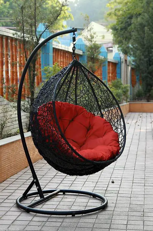 Rattanschaukel EI schwarz