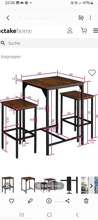 Bartisch, 2 Stühle, gratis zum abholen