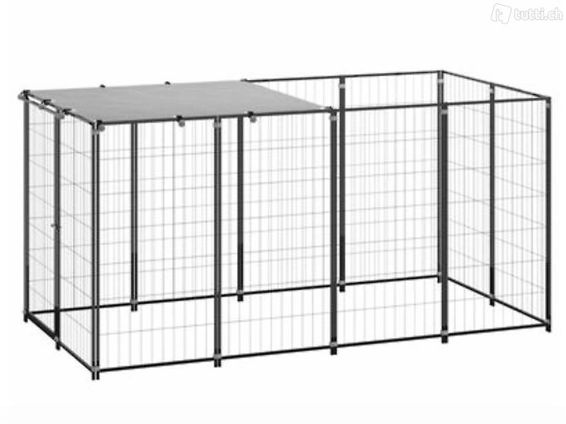  Hundezwinger Schwarz 2,42 m² Stahl