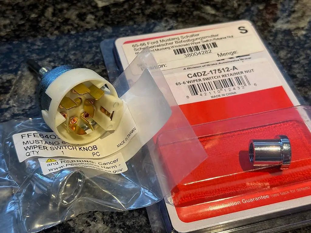 1964-66 Ford Mustang Scheibenwischer-Schalter