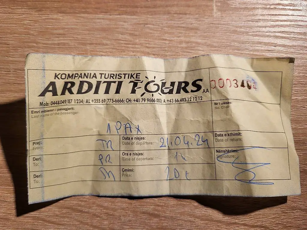 Busticket Pristina-Tirana