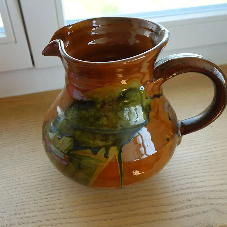 Krug/Vase nach Gollhammer Keramik neu, braun-beige-grün