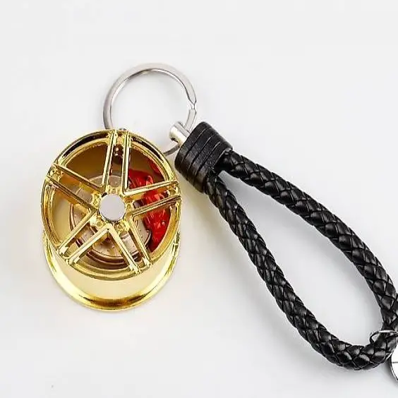  SCHLÜSSELANHÄNGER AUTO GESCHENK FELGE AUTOFELGE GOLD