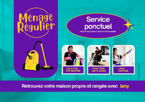 Ménage régulier, Repassage, Nettoyage de fin de bail, Vitres.