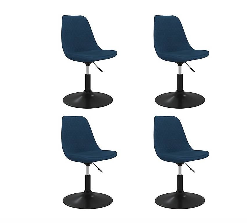 Esszimmerstühle 4 Stk. Drehbar Blau Samt