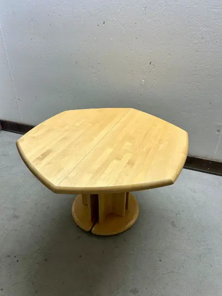 6 Eckiger Esstisch Erle mit 2 Einlegeplatten stabil Tisch