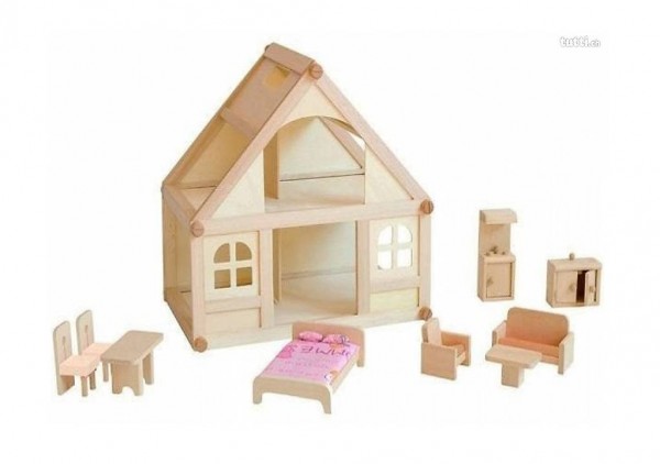  Puppenhaus inkl. 9 Möbel