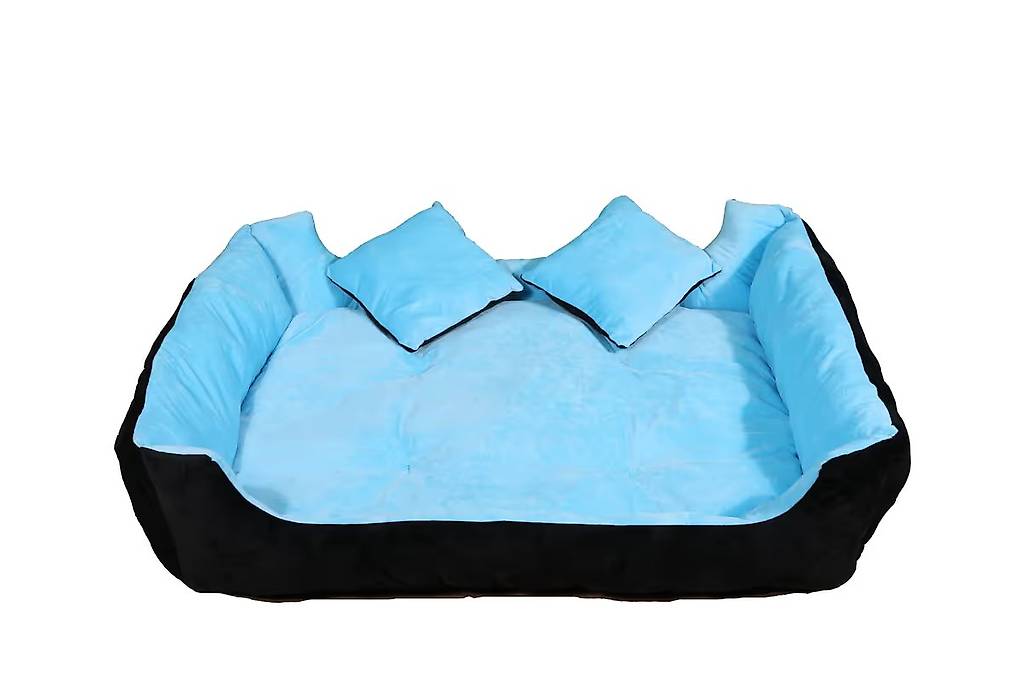 Hundebett SCHNUFFEL blau/schwarz