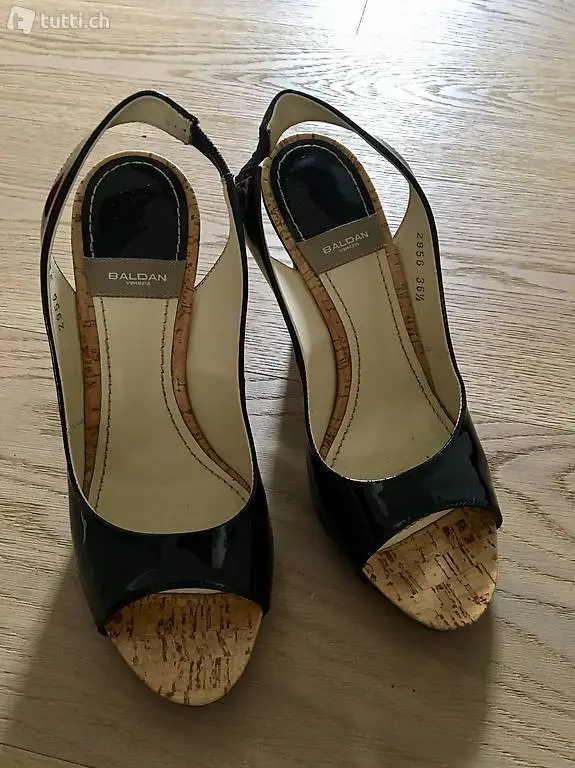 Luxusmarke Baldan High Heels in Glanzleder Grösse 36.5
