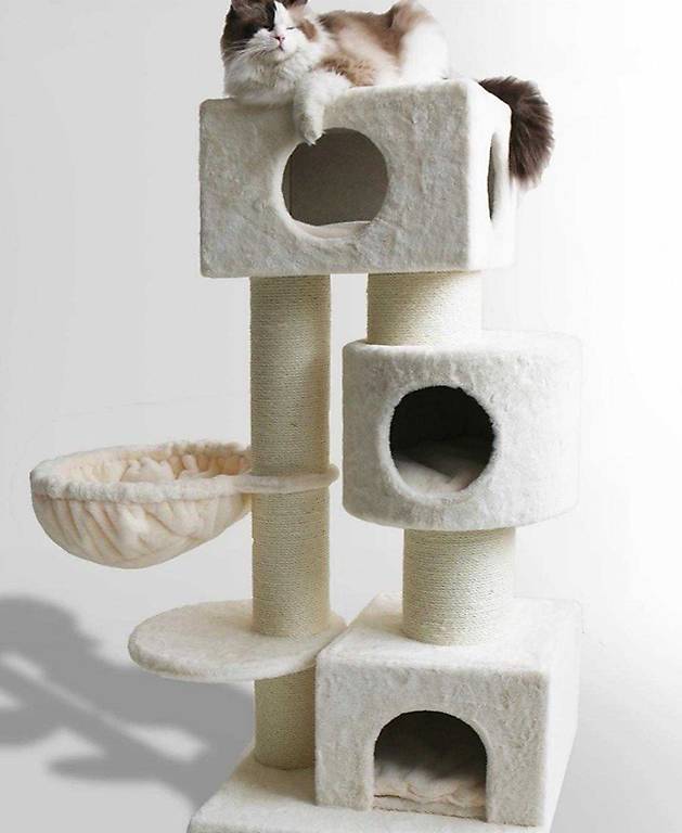 katzenbaum kratzbaum mit premium bungalows & plüsch kompakt