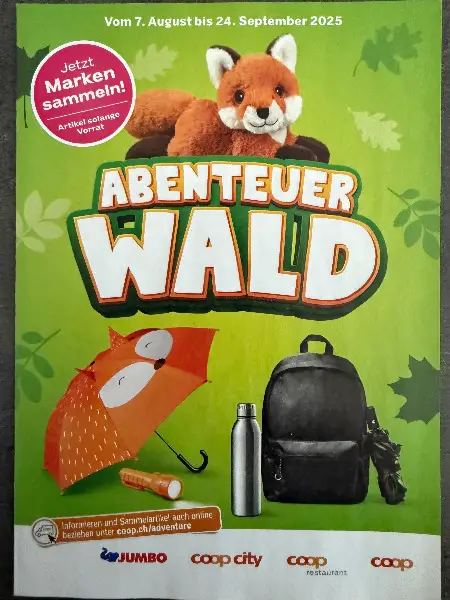 20 Sammelmarken "Abenteuer Wald" von Coop