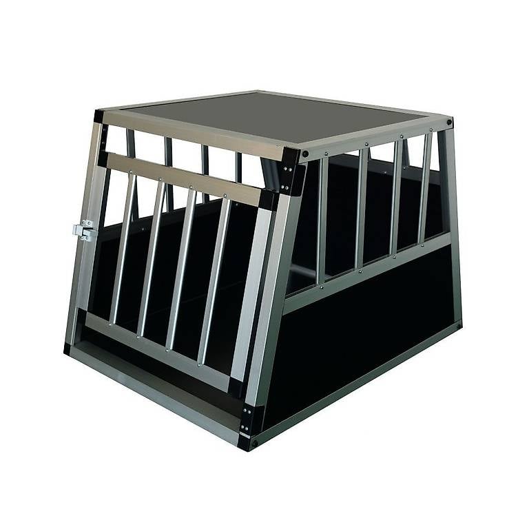 Alu Hundebox mit geneigter Rückseite