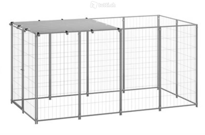  Hundezwinger Silbern 2,42 m² Stahl