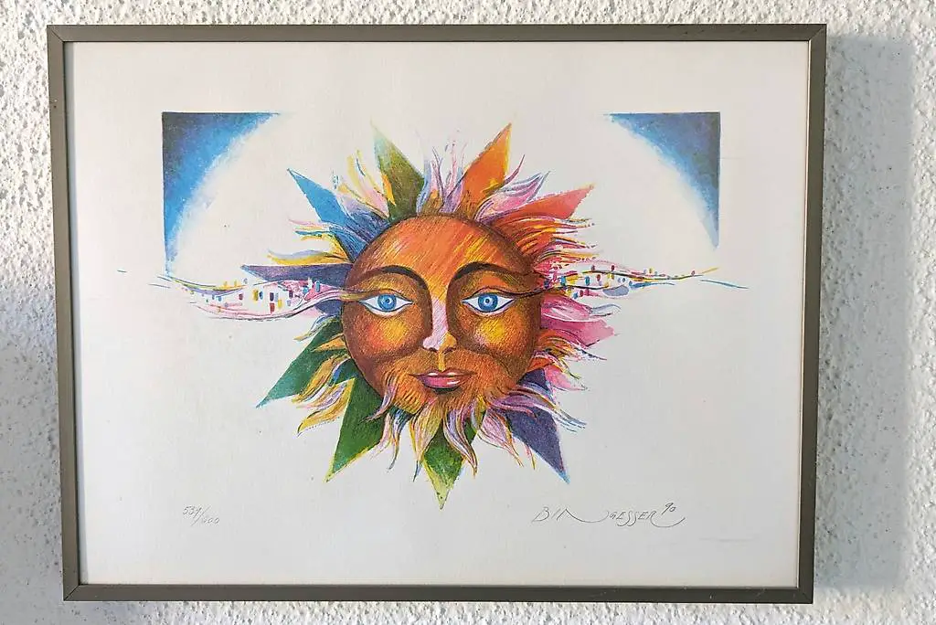 Originallithographie "Sonne - Lebenskraft der Natur".