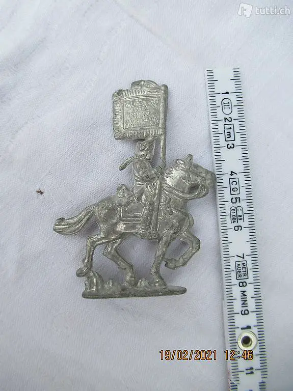 Zinnfigur auf Ross, Zinnfigur auf Pferd, Zinnsoldat 1920?
