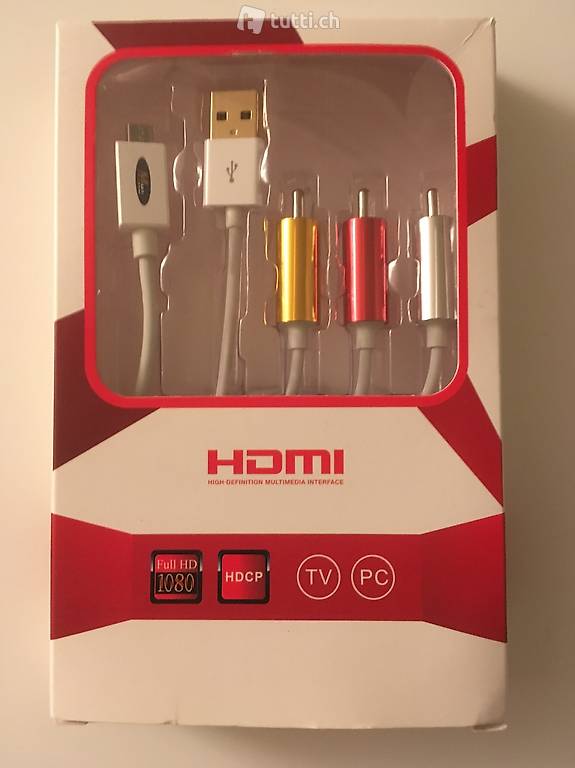 Kabel Mini-USB auf USB plus Chinch