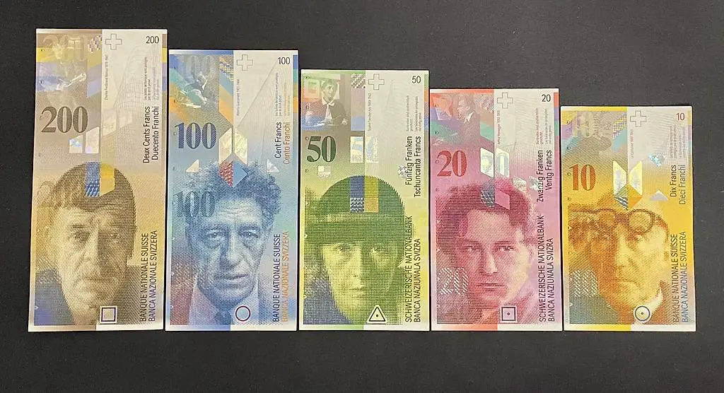 Banknoten Schweiz - Serie 8 - Set - NEU & ungebraucht