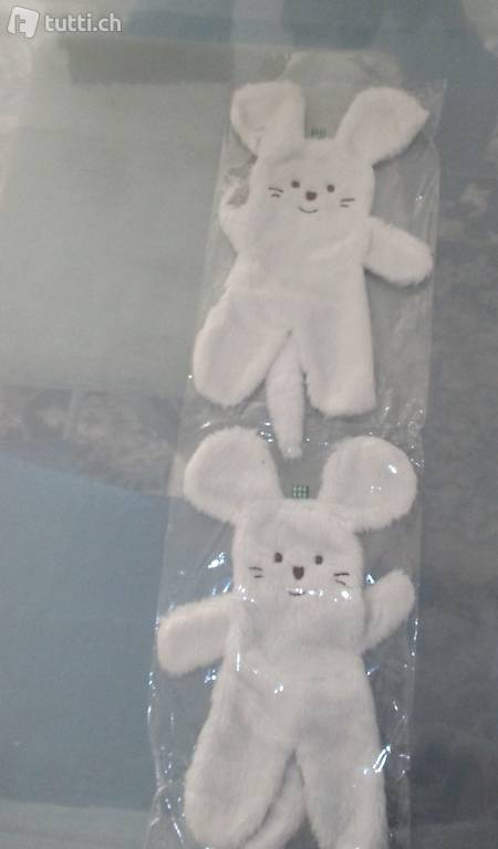 STOFF- DEKOHASEN flach, aus weichem, kuschligen Stoff