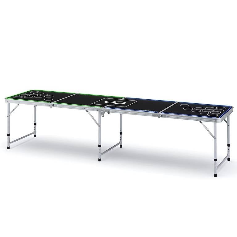 LED Beer-Pong Tisch mit Kühltasche 240 x 60 cm
