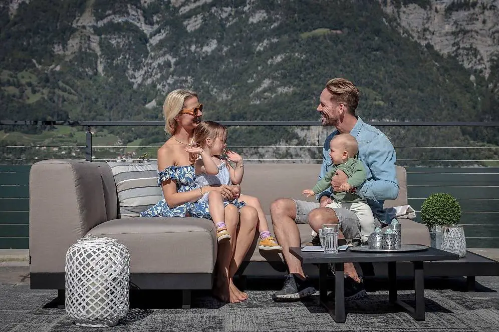 Gartenlounge Set Sunbrella sandbraun