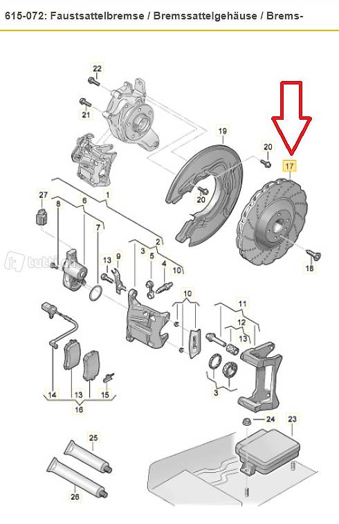  Bremsscheibe belüftet Audi RS3 RS6 RS4 RS7