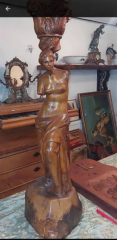 Hartholz Figurensäule im Jugendstil