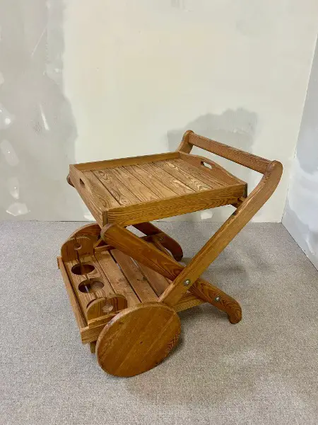 Retro Servierwagen aus Holz zusammenklappbar