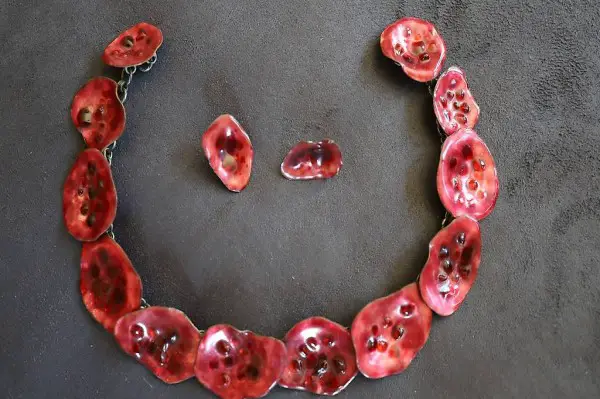 Collier mit Ohrclips (Unikat)