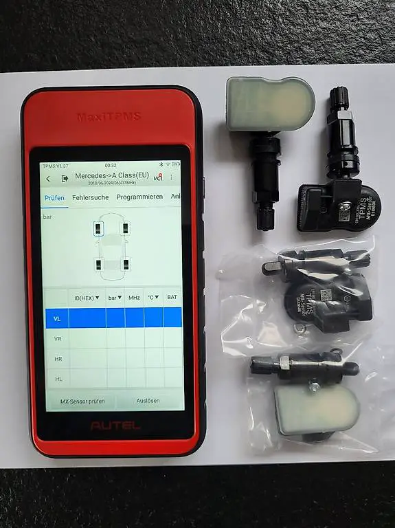 4 x Reifendrucksensor Metal Schwarz