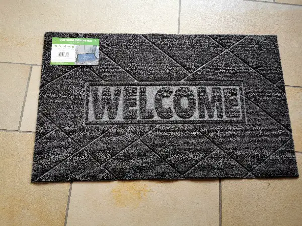 NEUE Fussmatte grau-schwarz, Welcome