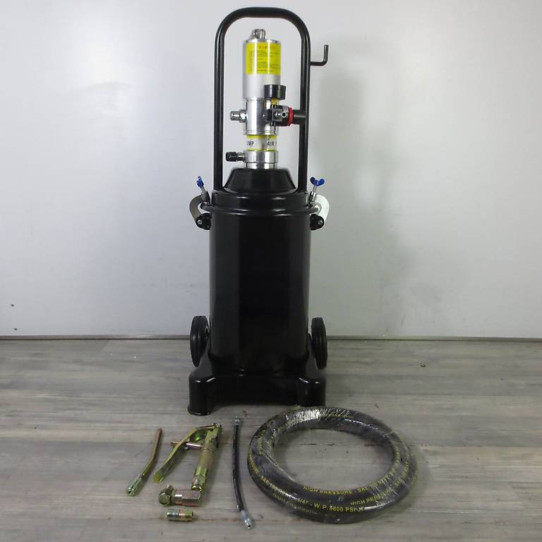 Druckluft Fettpresse mit 12 Liter Tank fahrbar Schmierpresse