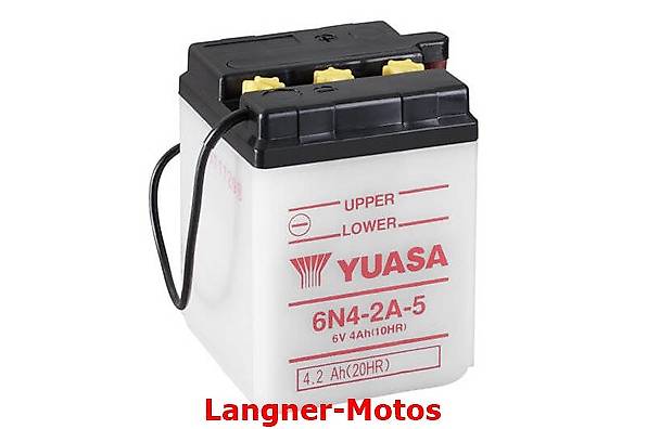 Motorrad Batterie YUASA 6N4-2A-5 (DC) 6Volt 4AH Yamaha 250 DT